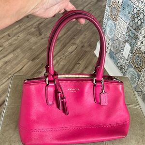 Coach New York Hot Pink Leather Rory Fringe Tassel Handbag Purse